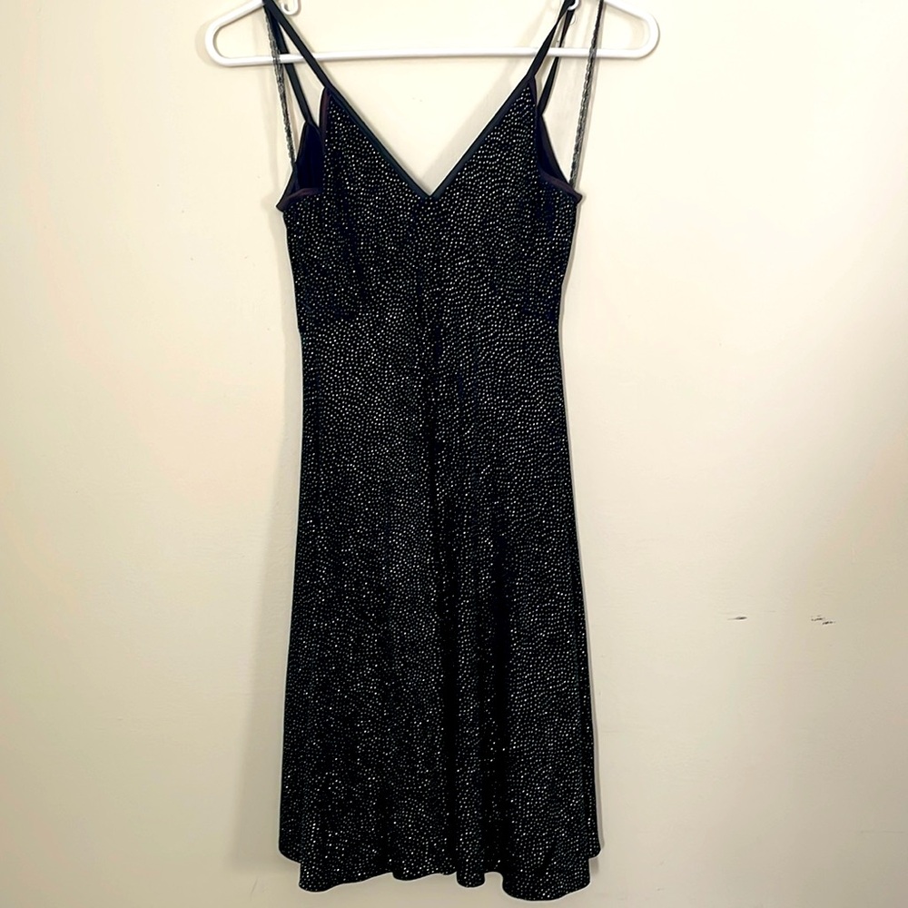 Roberta black metallic swing dress